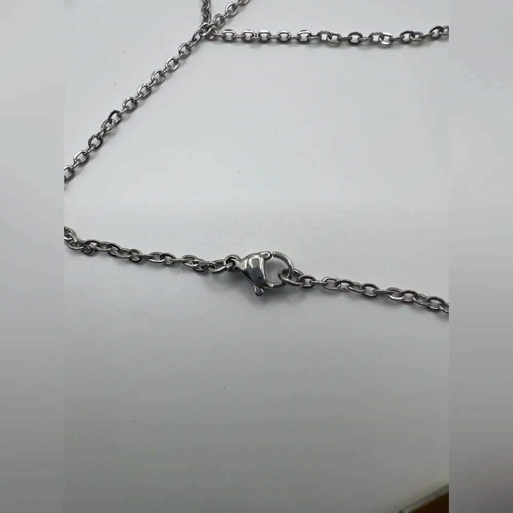 Silver Chain with silver Cross Pendant, Stainless steel